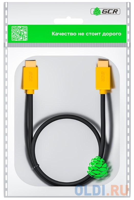 Кабель HDMI 5м Green Connection GCR-HM441-5.0m круглый черный/желтый