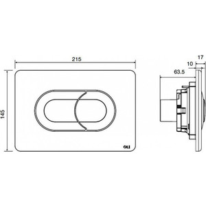 Кнопка смыва OLI Salina пневматическая, хром глянцевый (640084) в Москвe