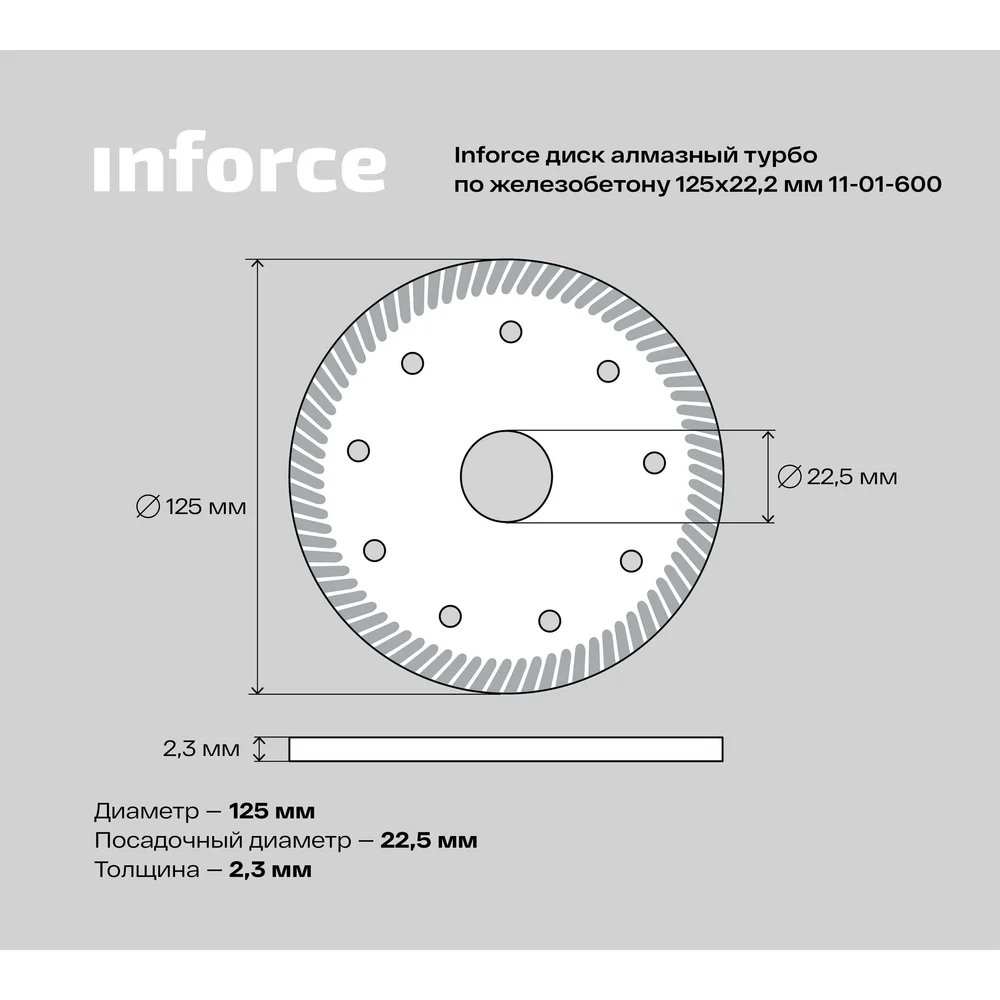 Алмазный диск по железобетону Inforce