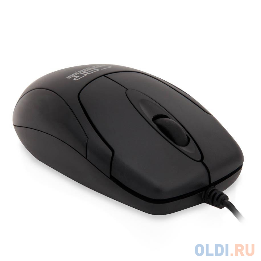 Мышь CBR CM-302 Black, 1200 dpi, оптика, бесшумное нажатие, провод 1.25 метра,  USB