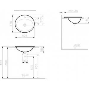 Раковина врезная Vitra S20 52х47 (5468B003-0001)