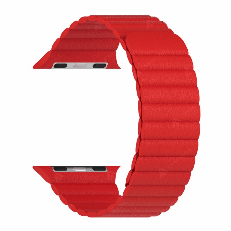 Ремешок Lyambda Pollux для Apple Watch, 42-44 мм, кожаный, красный (DSP-24-44-RD)