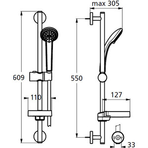 Душевой гарнитур Ideal Standard Ideaduo с мыльницей, хром (B9503AA)