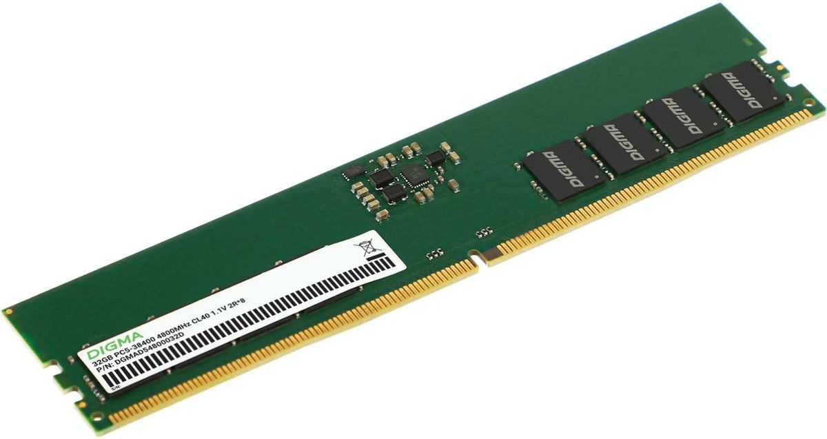 Память DDR5 DIMM 32Gb, 4800MHz, CL40, 1.1V, DIGMA (DGMAD54800032D) Retail