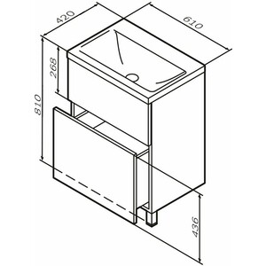 Тумба с раковиной Am.Pm Gem 60 графит (M90FSX06022GM32, M90WCC0602WG)