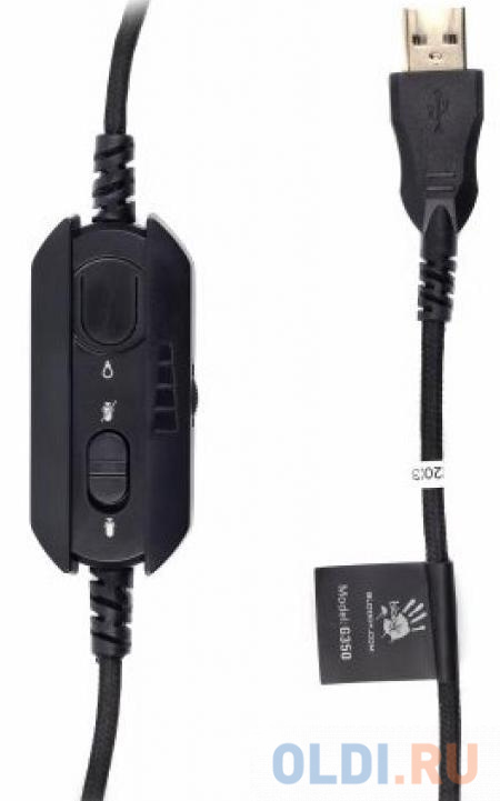 Наушники с микрофоном A4Tech Bloody G350 черный 2м мониторные USB оголовье (G350 USB/ BLACK)