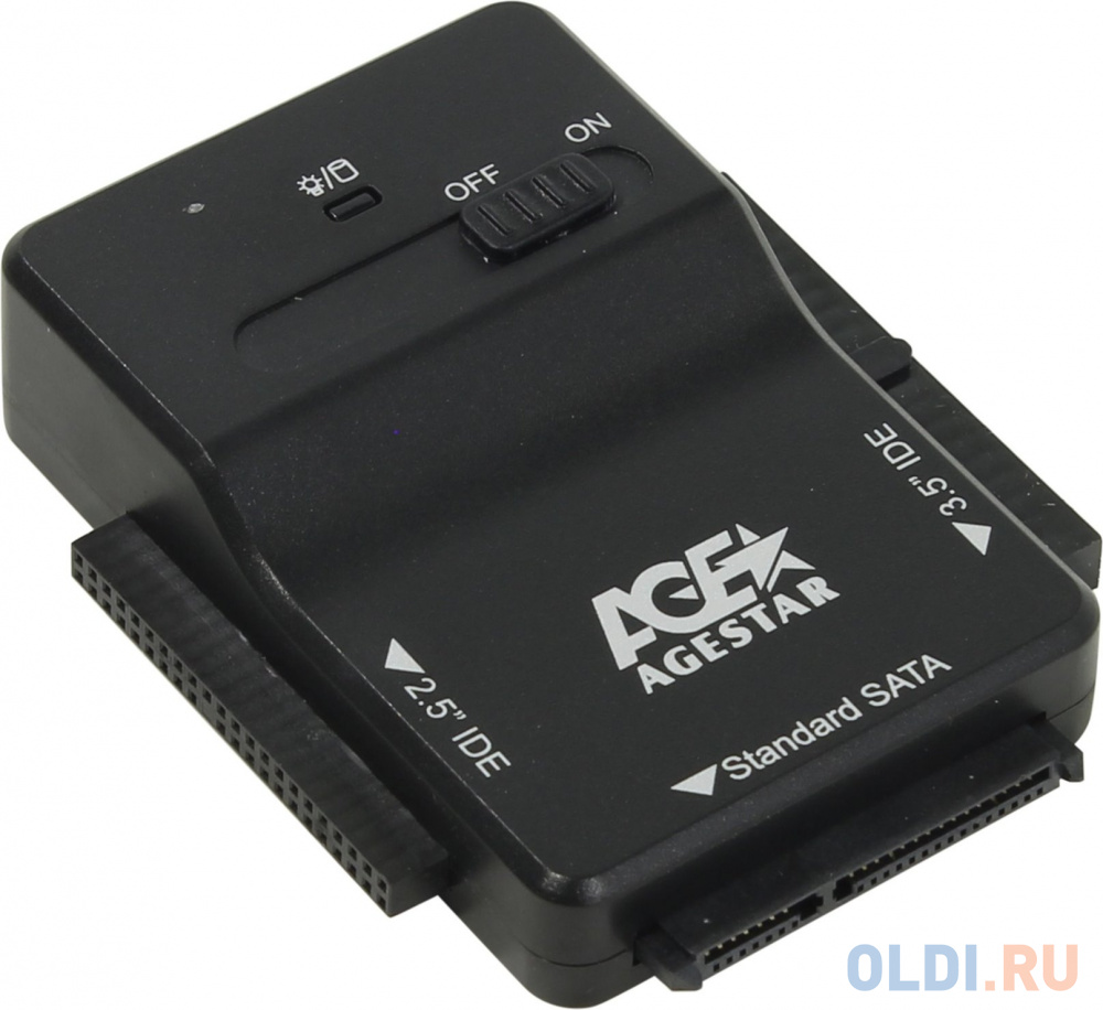 Док станция для HDD/SSD SATA AgeStar 3FBCP IDE пластик черный