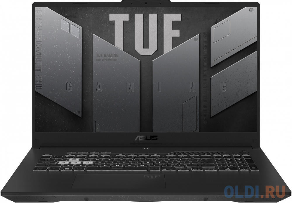 Ноутбук Asus TUF Gaming F17 FX707ZU4-HX019 Core i7 12700H 16Gb SSD512Gb NVIDIA GeForce RTX4050 6Gb 17.3" IPS FHD (1920x1080) noOS grey WiFi BT Ca