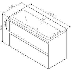 Тумба под раковину Am.Pm X-Joy 100х45 черная матовая (M85AFHX1002BM)