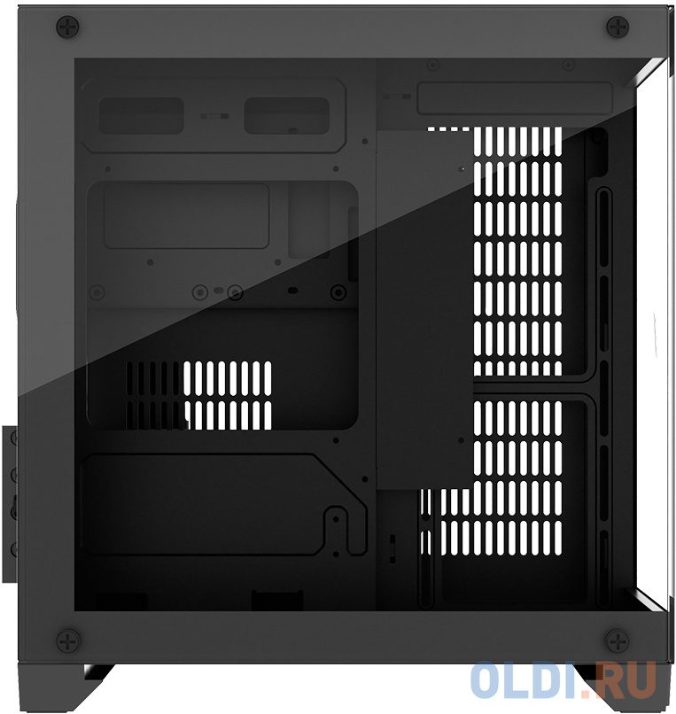 Корпус microATX 1stPlayer MEGAVIEW MV5-T Без БП чёрный