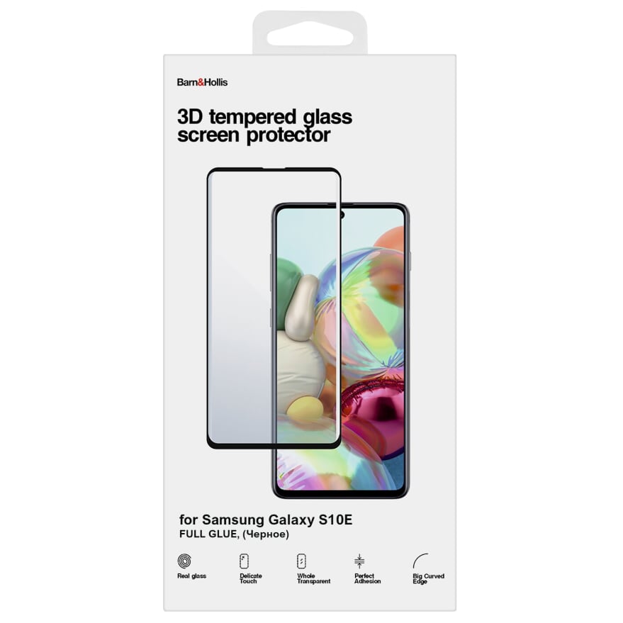 Защитное стекло Barn&Hollis Samsung Galaxy S10E Full Screen (3D) FULL GLUE черное
