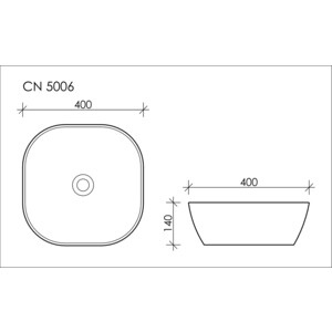 Раковина накладная Ceramica Nova Element 37х21 отверстие справа (CN5007)