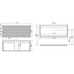 Тумба под раковину Sancos Snob T 120х45 Doha Soft (SNT120SM)