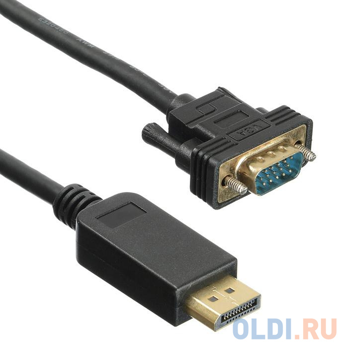 Кабель VGA DisplayPort 3м Бюрократ BHP DPP_VGA-3 круглый черный