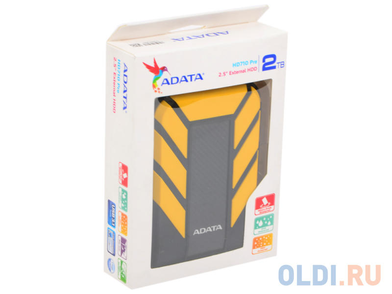 Внешний жесткий диск 2Tb Adata HD710P AHD710P-2TU31-CYL желтый (2.5" USB3.1)