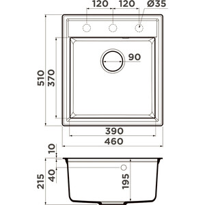 Кухонная мойка Omoikiri Daisen 46 BL черная (4993614)