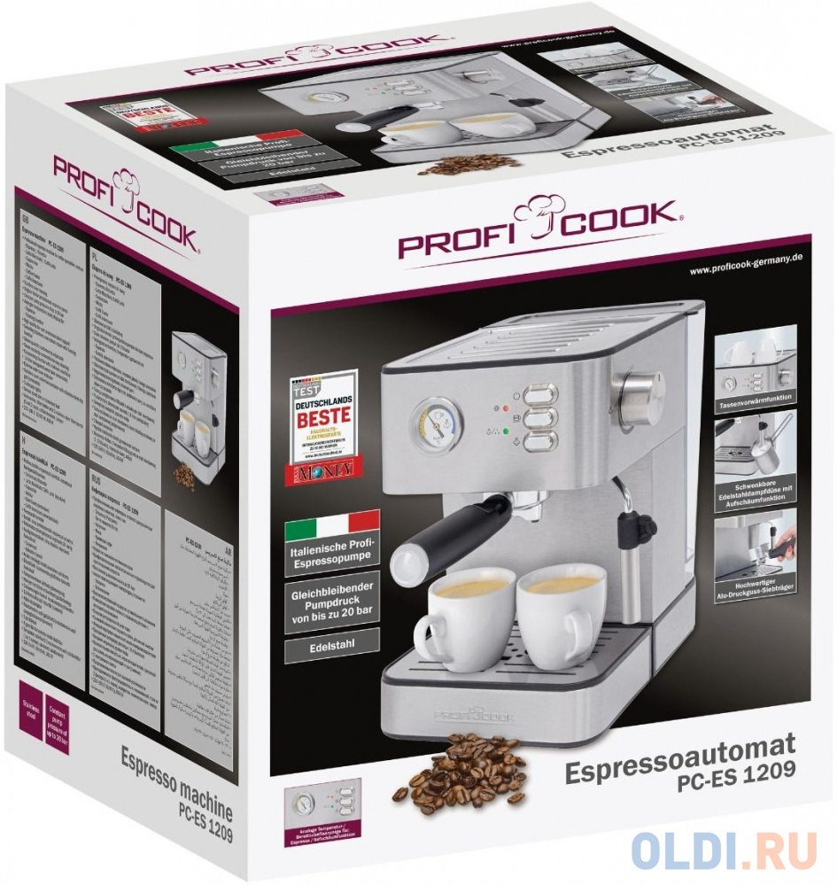 Кофемашина Profi Cook PC-ES 1209 850 Вт нержавеющая сталь