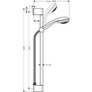 Душевой гарнитур Hansgrohe Crometta 85 Vario 65 см 2 режима (27763000) в Москвe