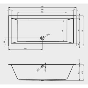 Акриловая ванна Riho Lugo 200x90 с каркасом (B137001005, 2YNVN1019) в Москвe