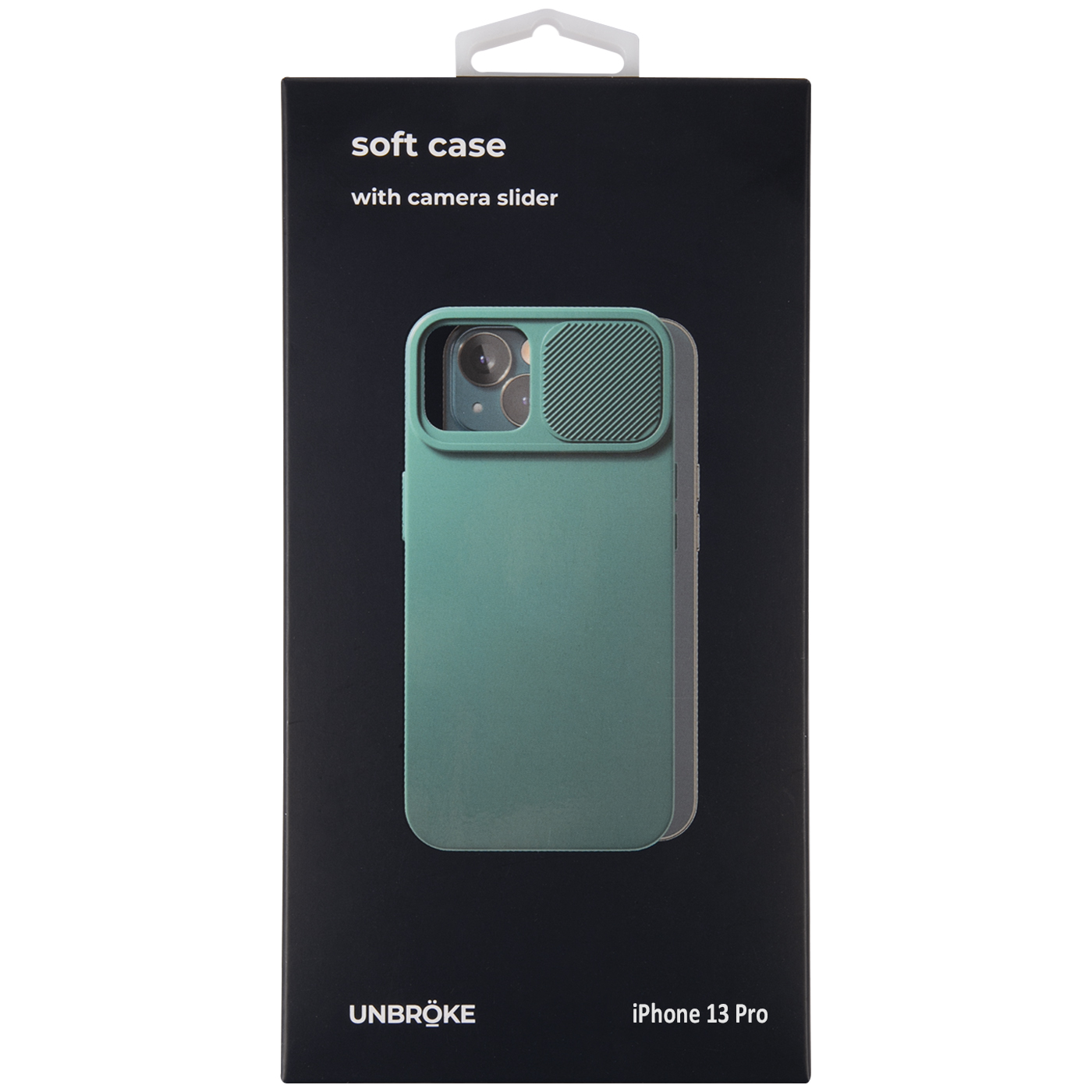 Чехол накладка UNBROKE soft case with camera slider для iPhone 13 Pro, зеленая