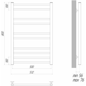 Полотенцесушитель электрический Lemark Ursus П10 500x800 хром (LM72810E)