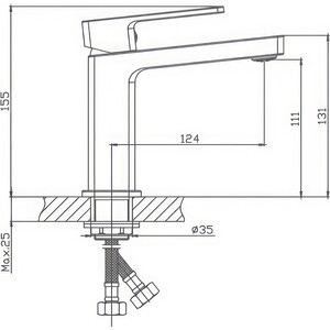 Смеситель для раковины Haiba HB615-7 черный (HB10615-7)