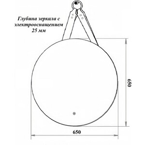 Зеркало Runo Руан 65х65 подсветка, сенсор (00-00001292)