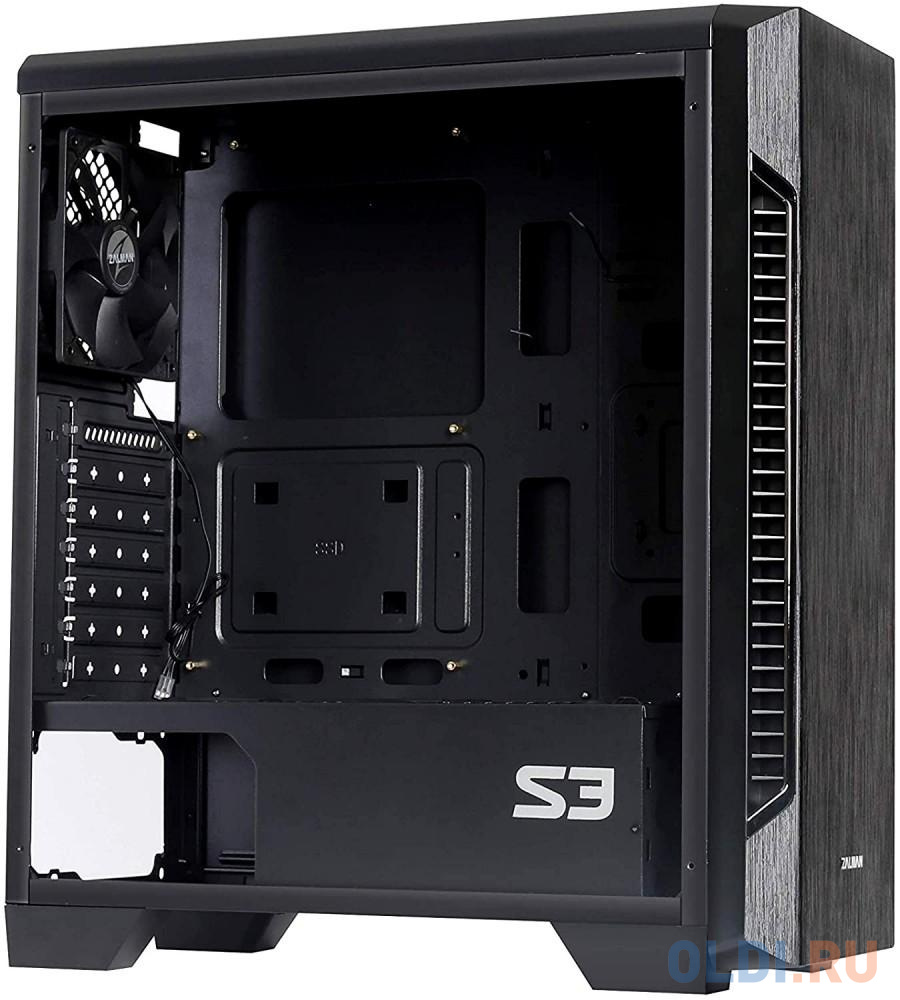 Корпус ATX Zalman S3 TG Без БП чёрный