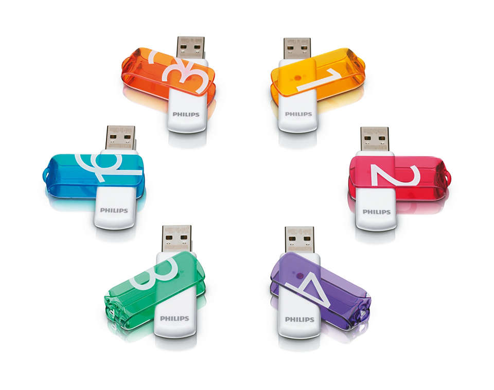 Флешка 8Gb USB 2.0 PHILIPS Vivid Edition 2.0, белый (FM08FD05B/97)