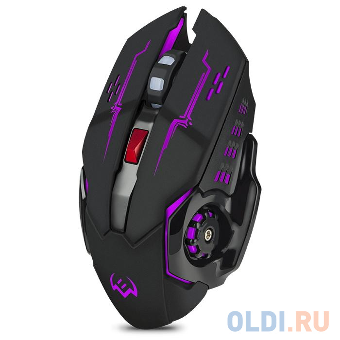 Игровая беспроводная мышь SVEN RX-G930W чёрная (2.4 Ггц, 6 кнопок, 1600 dpi, USB, Soft Touch, RGB подсветка) в Москвe