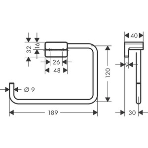 Полотенцедержатель Hansgrohe AddStoris кольцо, матовый черный (41754670)