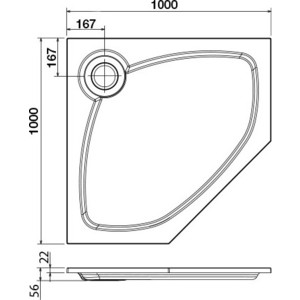 Душевой поддон Cezares Tray S-P 100x100 искусственный мрамор (TRAY-S-P-100-56-W)