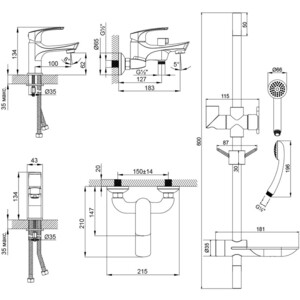 Комплект смесителей Lemark Plus Shape (LM1780C)