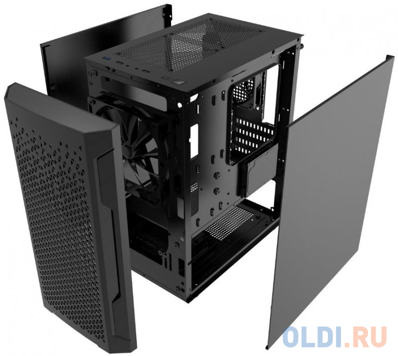 Корпус microATX Powercase CMIMZB-F2SI Без БП чёрный