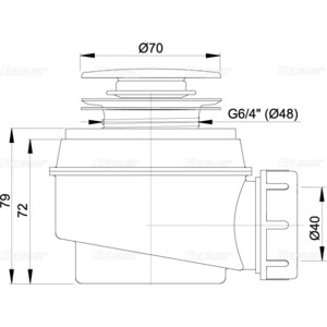 Сифон для душевого поддона AlcaPlast D50 Click-clack, хром (A466-50)