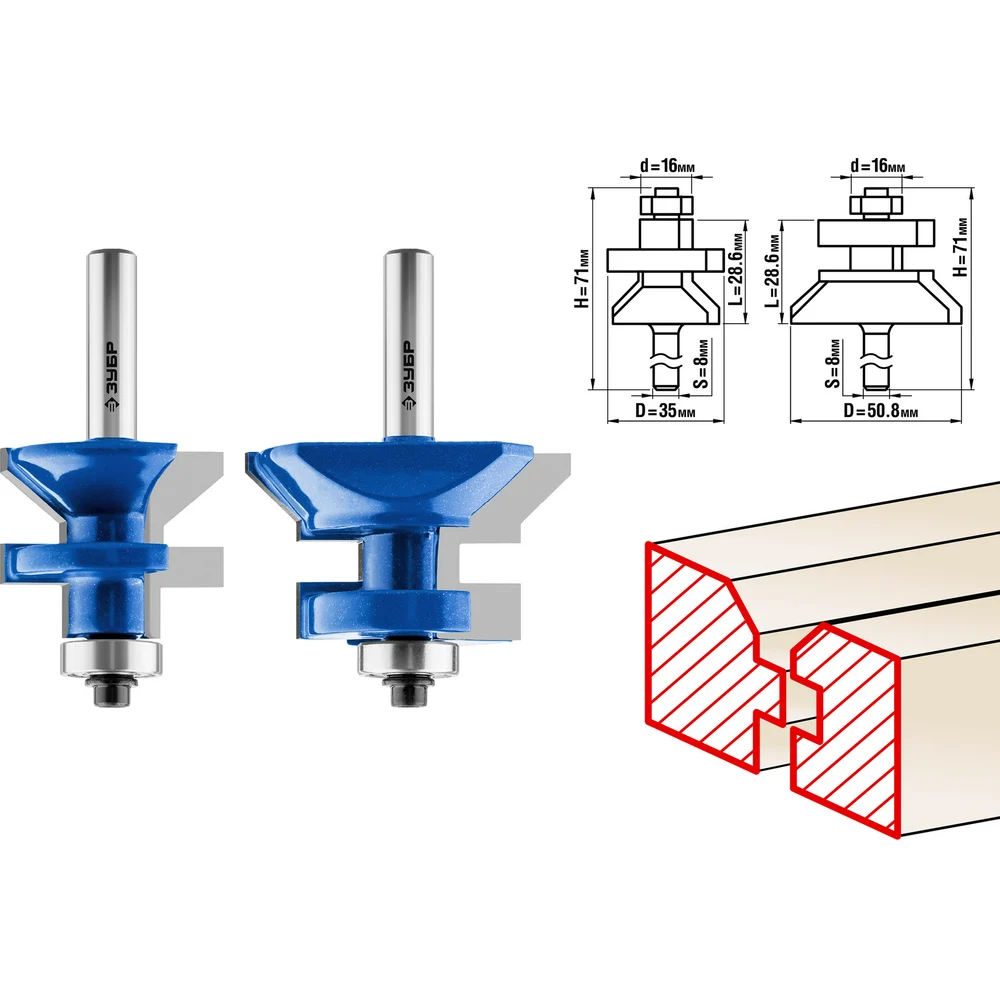 Набор фрез для вагонки ЗУБР