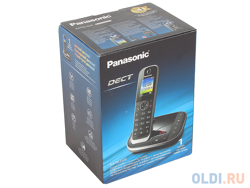 Телефон DECT Panasonic KX-TGJ320RUB АОН, Color TFT, Caller ID 50, Эко-режим, Память 250, Black-List, Автоответчик в Москвe