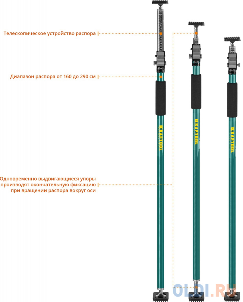 KRAFTOOL SUP-3 160-290 см, Телескопический распор (32238) в Москвe