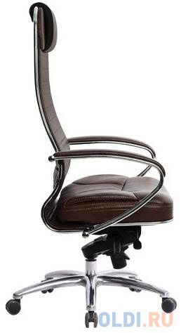 Кресло офисное МЕТТА "SAMURAI" KL-1, кожа, темно-коричневое