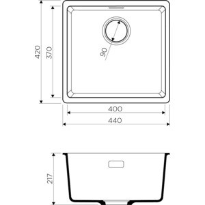 Кухонная мойка Omoikiri Kata 44-U PA 44x42 пастила (4993400)