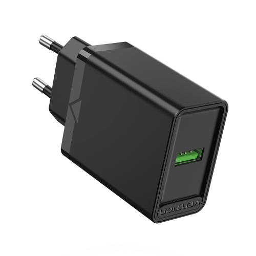 Сетевое зарядное устройство Vention 18W, USB, Quick Charge, 2.4A, черный (FABB0-EU)