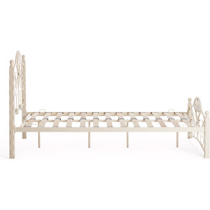 Кровать TetChair Canzona Wood slat base дерево гевея/металл 140x200 (double bed) белый (butter white)