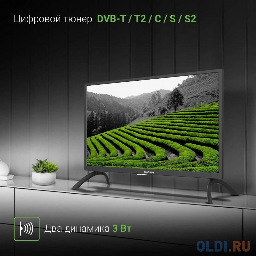 Телевизор LED Digma 24" DM-LED24MBB21 черный/черный HD 60Hz DVB-T DVB-T2 DVB-C DVB-S DVB-S2 USB в Москвe