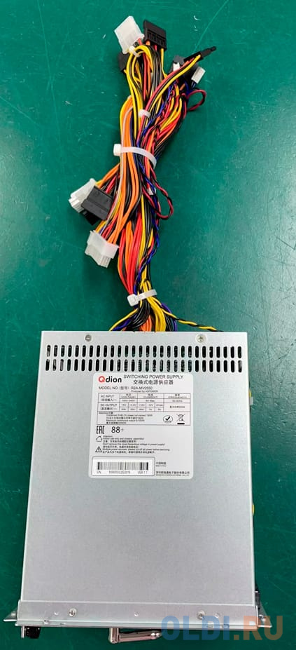 Блок питания серверный/ Server power supply Qdion Model R2A-MV0700 P/N:99RAMV0700I1170110 ATX Mini Redundant 700W Efficiency 80 Plus Silver, Cable con