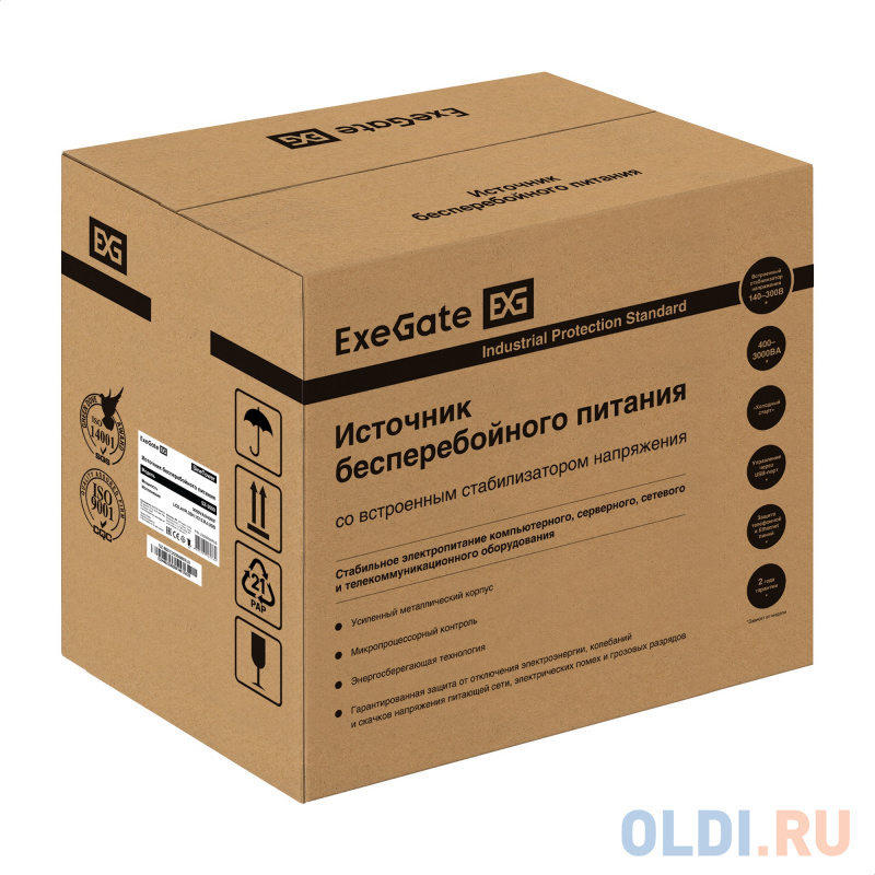 Комплект ИБП EX295990RUS + батарея 26Aч EX285663RUS 4шт (инвертор, синус, для котла) ExeGate SineTower SZ-3000.LCD.AVR.3SH.1C13.RJ.USB <3000VA/2400