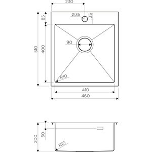 Кухонная мойка Omoikiri Akisame 46 GM вороненая сталь (4973095)