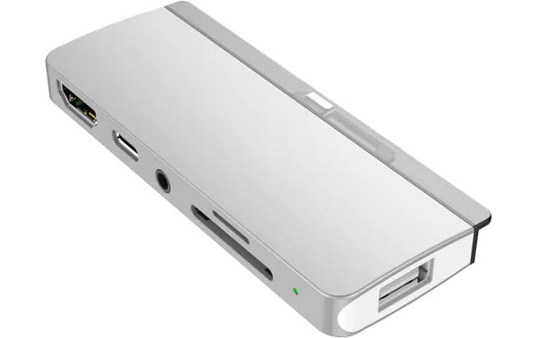 Адаптер Type-C 6 in 1 Red Line для iPad Pro, металл, серебристый
