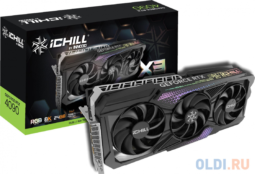 Видеокарта Inno3D nVidia GeForce RTX 4090 iCHILL X3 24576Mb C40903-246XX-1833VA47 в Москвe