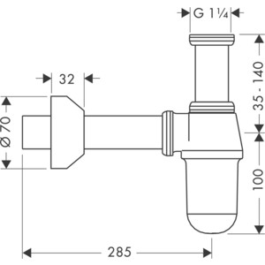 Сифон для раковины Hansgrohe хром (52010000)