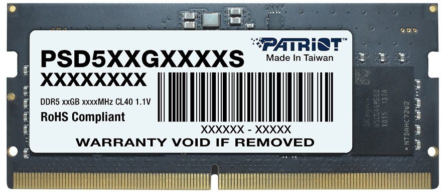 Память DDR5 SODIMM 32Gb, 4800MHz, CL40, 1.1 В, Patriot Memory (PSD532G48002S)